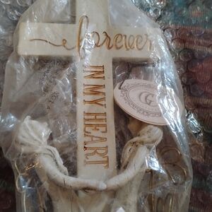 Cream Cross with Gold Accents